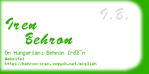 iren behron business card